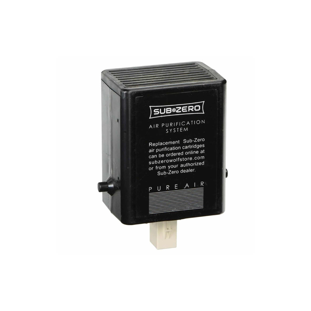 Sub-Zero Pure Air purification system replacement cartridge for refrigerators, black rectangular filter unit with connector plug